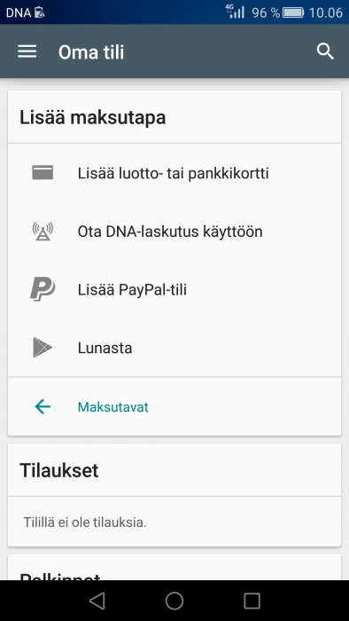 DNA-laskutus Google Play