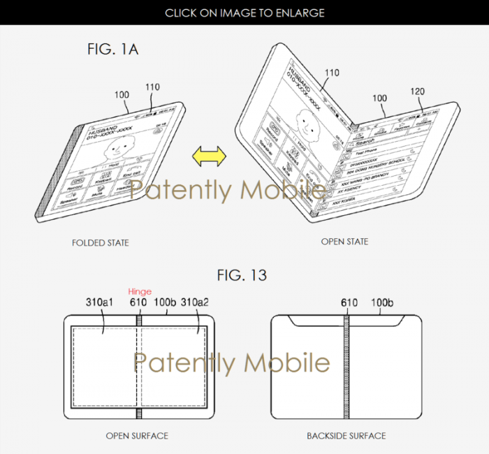 Samsung patentti taittuva näyttö