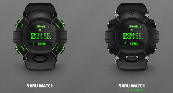 Razer Nabu Watchista tulee perusmallin ohella Forged Edition, joka on vähemmän vihreä ja enemmän teräksinen painikkeiltaan
