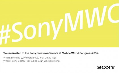 Sonyn kutsu tilaisuuteen Mobile World Congressissa 2016