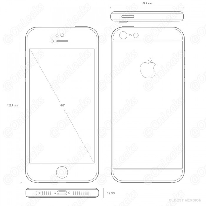 Steve Hemmerstofferin kuvissa iPhone 5se muistuttaa iPhone 6- ja 6s-malleja.