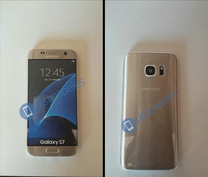 Galaxy S7:n dummy-versio kultaisena
