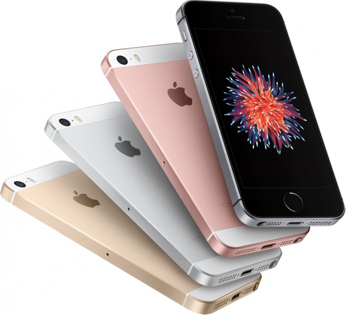 iPhone SE eri värivaihtoehtoina, uutena neljän tuuman koossa ruusukulta.