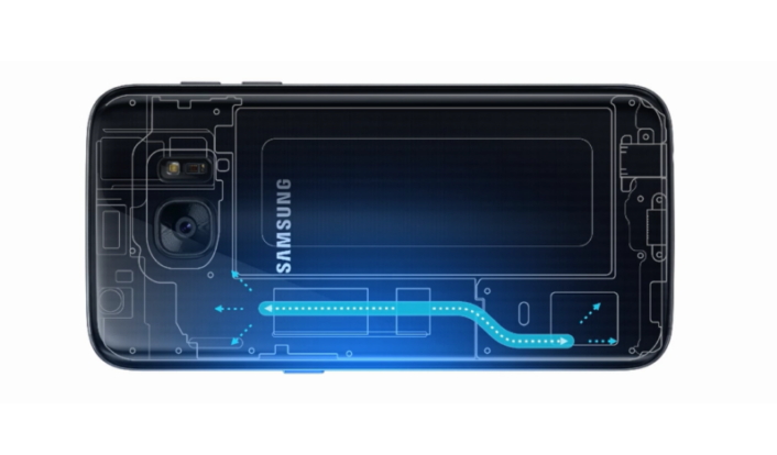 Samsung Galaxy S7 heat pipe nestejäähdytys