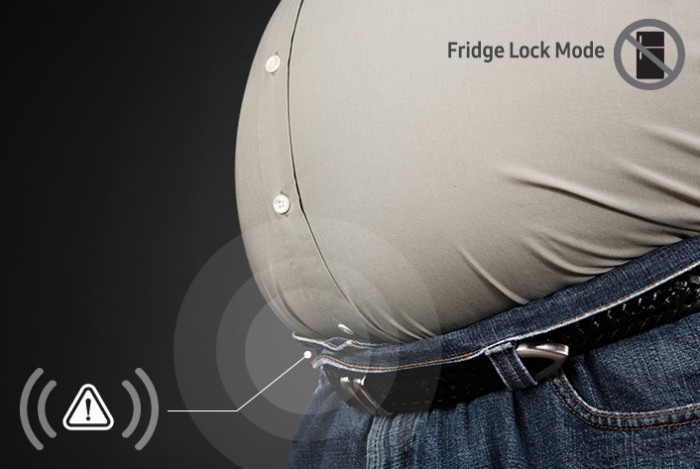 Samsung kuvitteelliset älyhousut lukitsevat jääkaapin vyötärön kiristäessä.