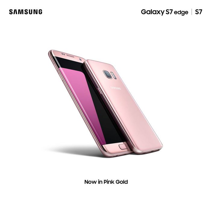 Samsung Galaxy S7 ja S7 edge Pink Gold -värityksellä.