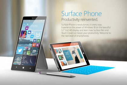 Microsoft Surface -puhelimen fanikonsepti.