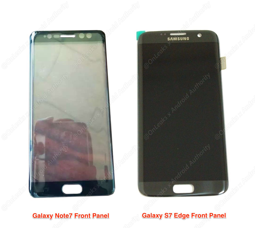 Samsung Galaxy Note7 etupaneeli