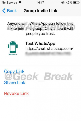 WhatsAppin ryhmäkeskusteluihin voi jakaa kutsun linkkinä, myös QR-koodina.