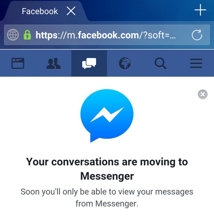 Selaimeen paenneiden Facebook-käyttäjien on pian pakkko ladata Messenger.