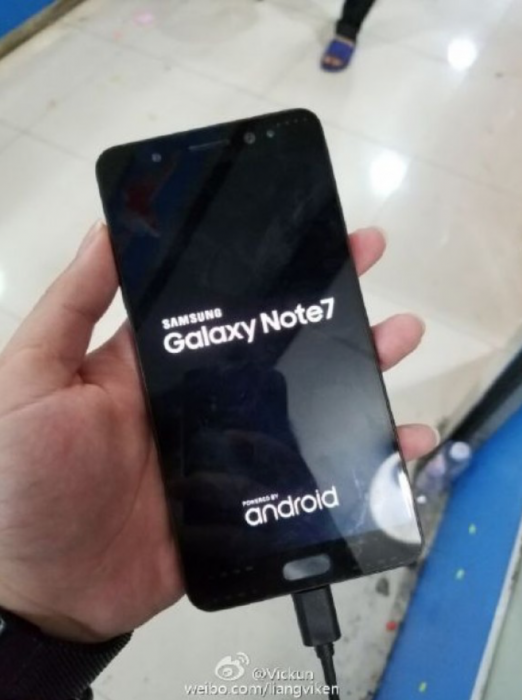 Samsung Galaxy Note7 ilman edge-näyttöä.