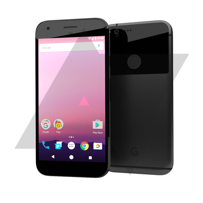Tämän vuoden Nexus-puhelinten design Android Policen hahmotelmassa.