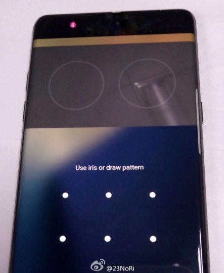 Galaxy Note7 iirisskanneri