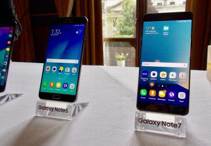 Galaxy Note7 ja Galaxy Note5.