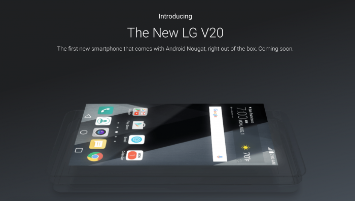 Google vahvisti jo LG V20:n tulon Android Nougatilla.