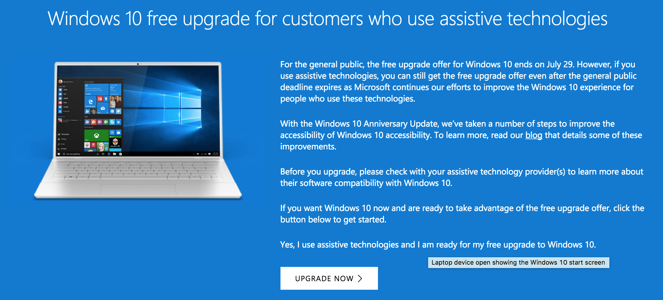 Windows 10 -päivitys on vielä tällä kikalla saatavissa ilmaiseksi.