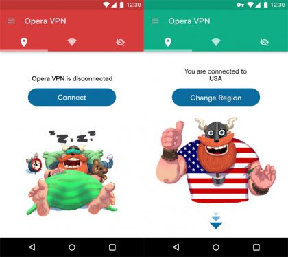 Opera VPN Androidille.