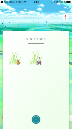 Läheiset Pokémonit näkyvät nyt Sightings-osiossa.