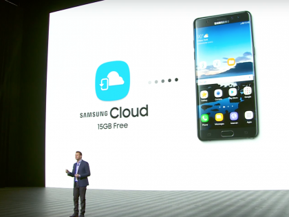 Samsung Cloud esiteltiin Galaxy Note7:n julkistustilaisuudessa.