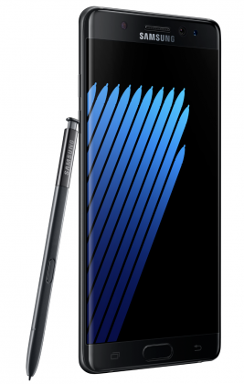 Samsung Galaxy Note7 mustana värivaihtoehtona.