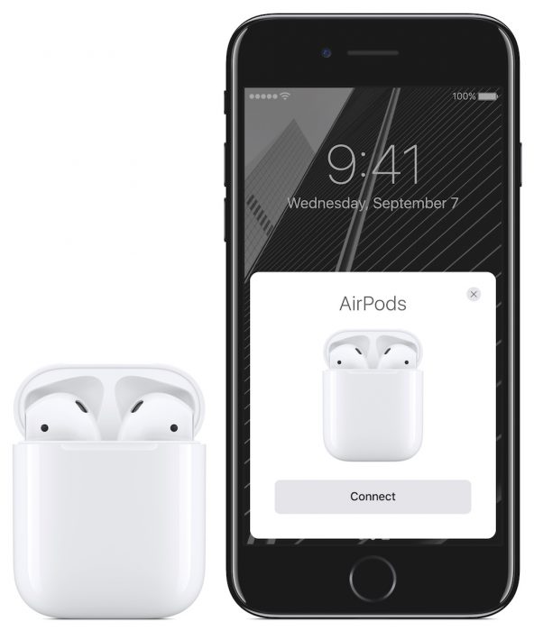 iPhone 7 ja AirPods.