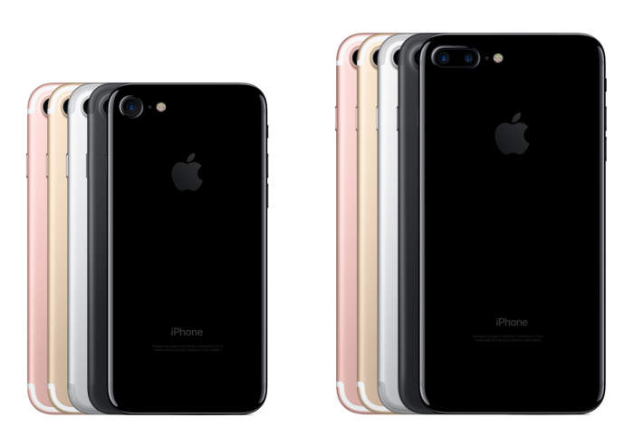 iPhone 7 ja iPhone 7 Plus eri värivaihtoehdoissa.