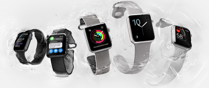 Apple Watch Series 2 kestää vettä 50 metrin syvyyteen asti.