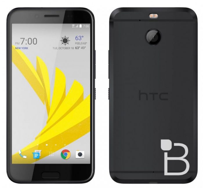 HTC Bolt, mahdollisesti nimeltään HTC 10 evo, mustana värivaihtoehtona TechnoBuffalon julkaisemassa lehdistökuvassa.