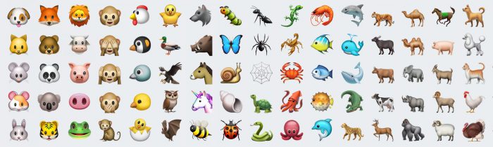 iOS 10.2:n uusia eläinemojeja.