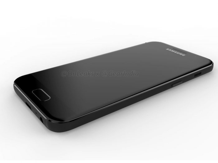 Samsung Galaxy A3 (2017):n design aiemmassa vuotokuvassa.