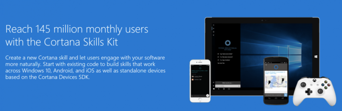 Cortana Skills Kit mahdollistaa kehittäjille palvelujen tuonnin tarjolle Cortanan kautta.