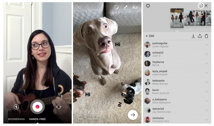 Muita Instagram-päivityksen Stories-uudistuksia: kädet vapaana -videokuvaus, useiden tekstien lisäys ja koko oman tarinan tallennus videona.