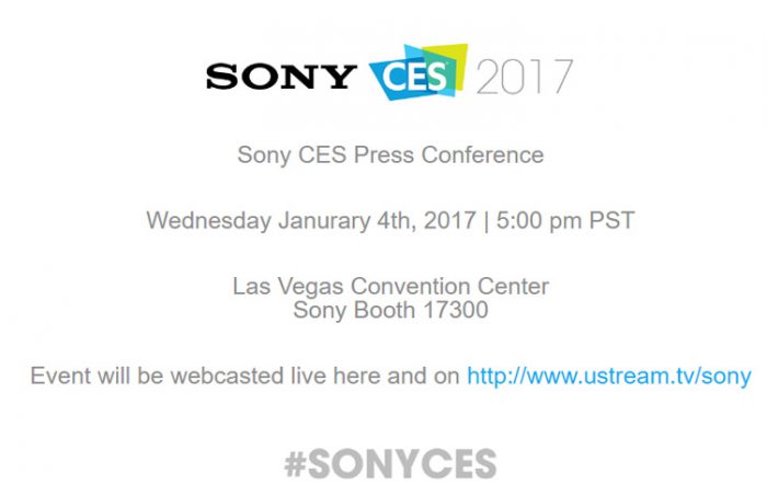 Sony järjestää tilaisuuden CES-messujen yhteydessä niiden aattona 4. tammikuuta.