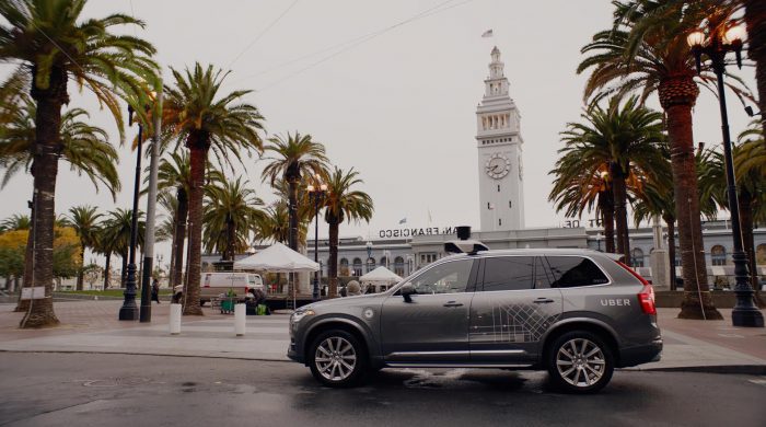 Uberin San Franciscossa käyttämä itseajava Volvo.