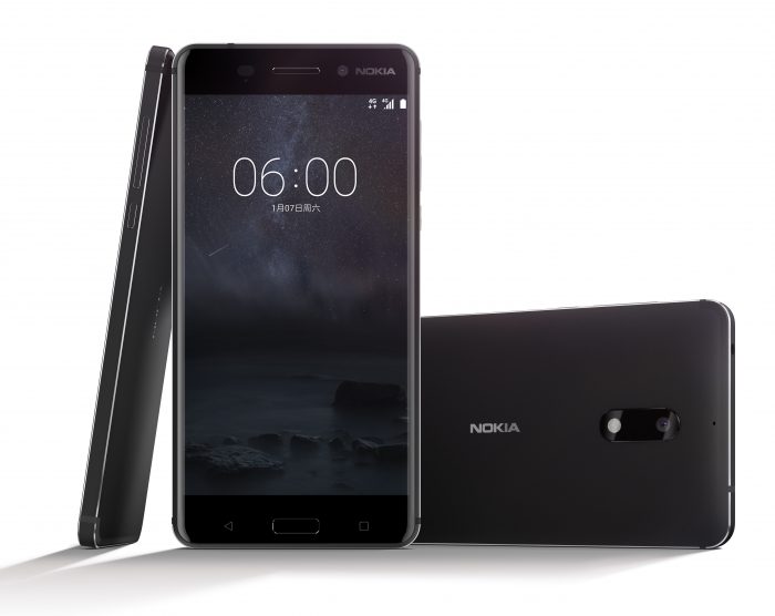 Nokia 6 tummanpuhuvassa ulkoasussaan.