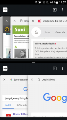 Chrome Android Nougat moniajo