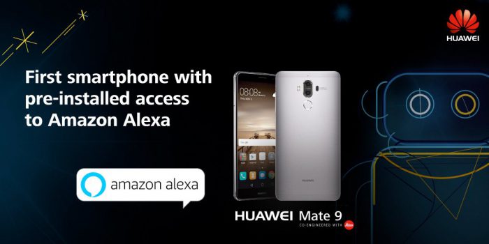 Huawein Mate 9 on ensimmäinen Amazonin Alexalla varustettu puhelin.