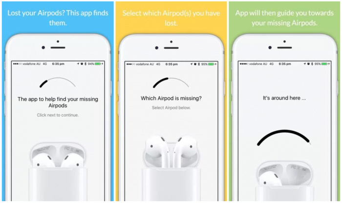 Finder for AirPods mahdollisti kuulokkeiden paikantamisen.