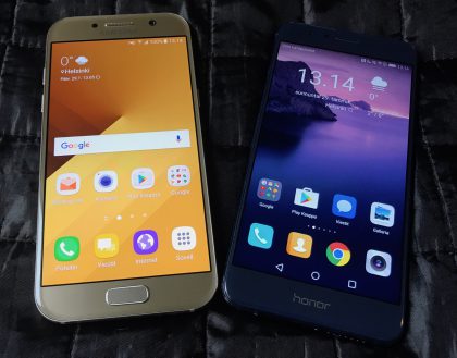 Samsungin Galaxy A5 (2017) ja Huawein Honor 8.
