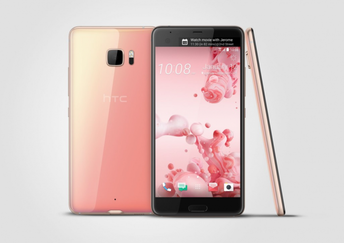 HTC U Ultra pinkkinä.
