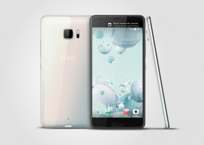 HTC U Ultra valkoisena.