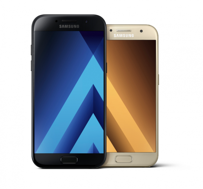 Samsungin 2017-vuosimallin Galaxy A5 ja Galaxy A3 ovat ulkoisesti kokoa lukuun ottamatta käytännössä identtisiä.