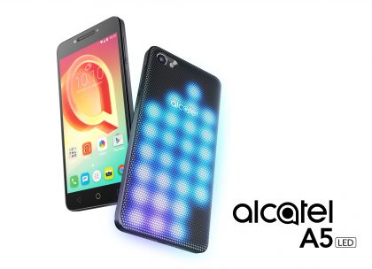 Alcatel-puhelinten uusimpia on erikoisella LED-takakuorella varustettu malli.