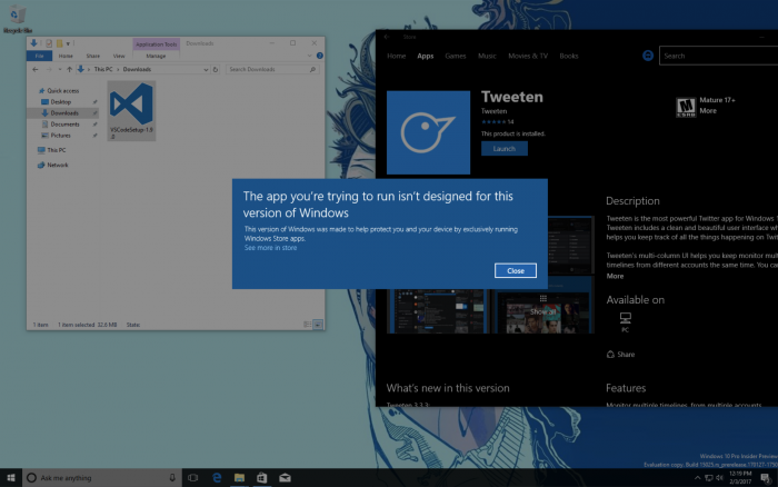 Windows 10:n uusi Cloud-versio ei tue kuin Windowsin Kaupasta saatavia sovelluksia.