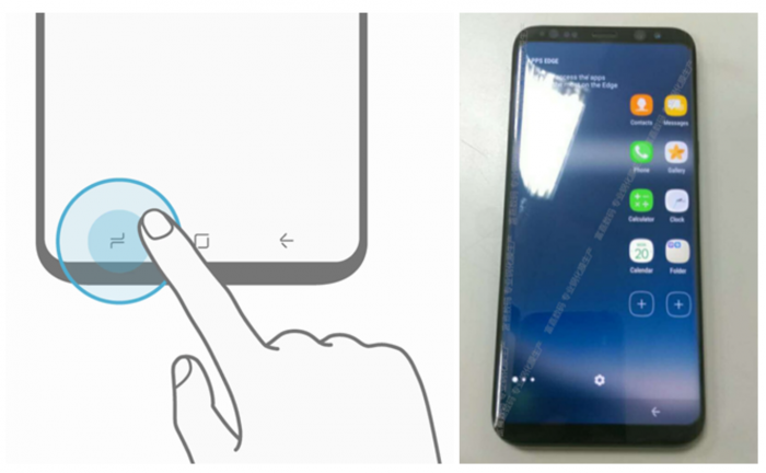 Galaxy S8:n näyttö saa alaosaansa toimintopainikkeet.