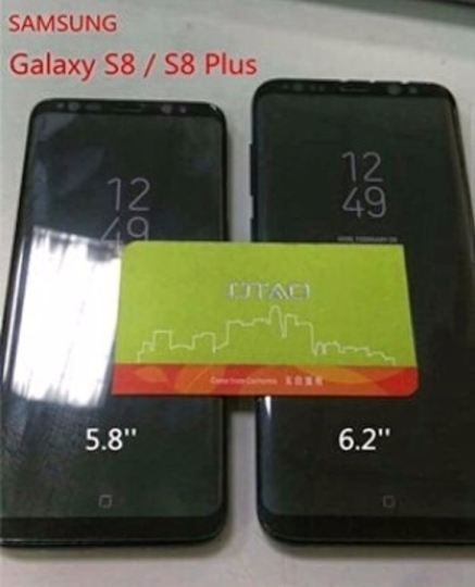 Galaxy S8 ja Galaxy S8+ SamMobilen julkaisemassa vuotokuvassa.