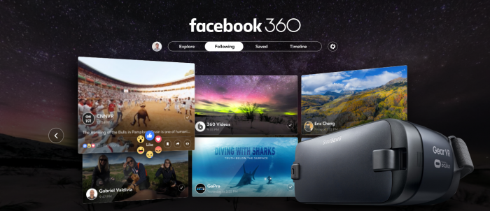 Facebook 360 tulee Gear VR:lle.