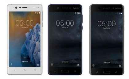Nokia 3, Nokia 5 ja Nokia 6.