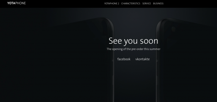 YotaPhone ennakoi tulevaa julkistustaan jo verkkosivuillaan.