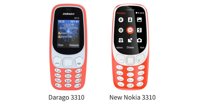 Darago 3310 vs. uusi Nokia 3310.
